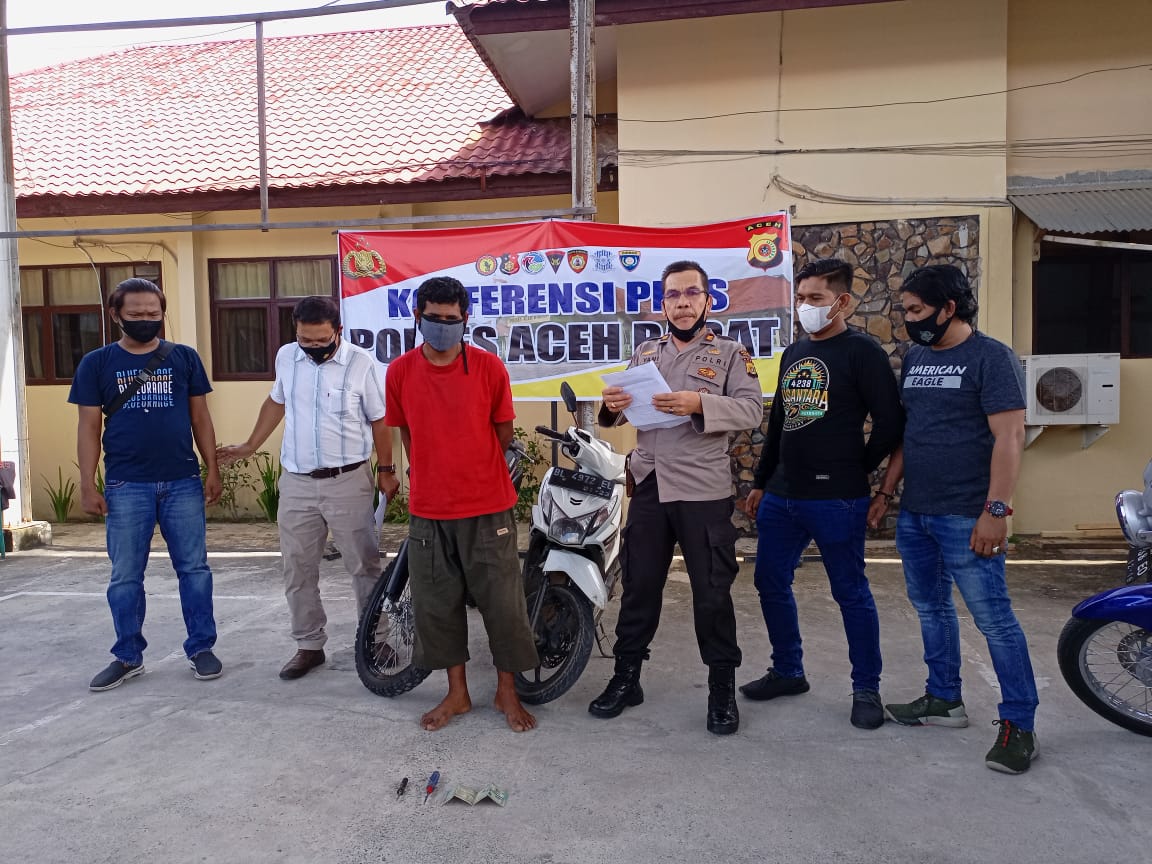 Polisi Ciduk Pelaku Pencurian Sepeda Motor di Aceh Barat
